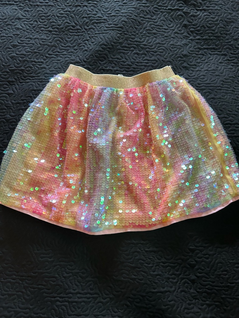 Iridescent Sequin Girls' Skirt - Pink & Rainbow